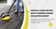 How do I clean the WPC with a pressure washer or electric brush?